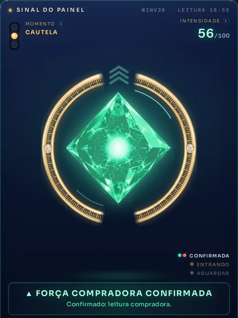Tela da IRIS com o cristal verde de força compradora